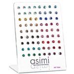 Σκουλαρίκια καρφωτά στρόγγυλα με στρας σε 9 χρώματα 8mm