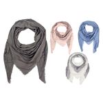 Πασμίνα λαχούρ τετράγωνη σε γκρι