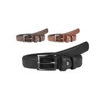 Ζώνη ανδρική από δερματίνη με ασημί τόκα (OneSize)