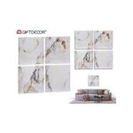 GiftDecor Σετ 4 πίνακες με εφέ μαρμάρου σε λευκό χρώμα 35x35cm