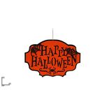 Διακοσμητική κρεμαστή πινακίδα Happy Halloween σε πορτοκαλί χρώμα 30x45cm