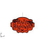 Διακοσμητική κρεμαστή πινακίδα Happy Halloween σε πορτοκαλί χρώμα 30x45cm