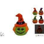 Αποκριάτικη κεραμική φιγούρα Halloween με φως σε 4 χρώματα 11cm