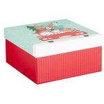 Χριστουγεννιάτικο κουτί δώρου χαρτί kraft 14x14x7cm