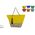 Τσάντα θαλάσσης με κρεμαστό σε κίτρινο χρώμα 39x15x58cm