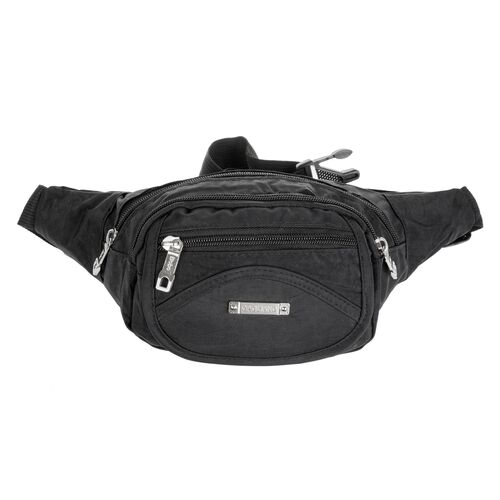 Beautifly Τσαντάκι μέσης Unisex αδιάβροχο μαύρο και 4 θήκες με φερμουάρ