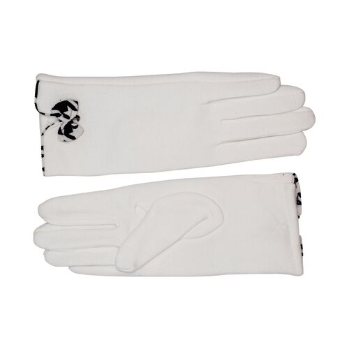 Γάντια λευκά ελαστικά με φιογκάκι