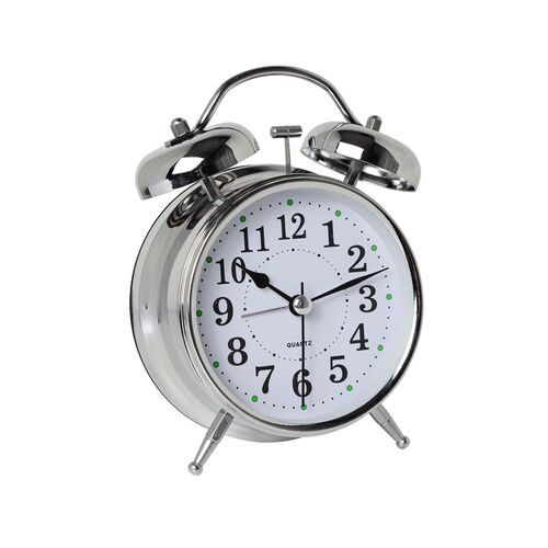 Επιτραπέζιο ρολόι ξυπνητήρι twin bell Inox