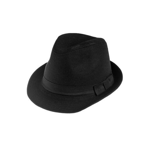 Καπέλο τσόχινο μαύρο με κορδέλα