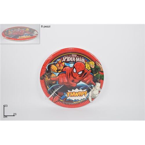 Χάρτινα πιατάκια πάρτυ Spiderman 8τμχ 23cm