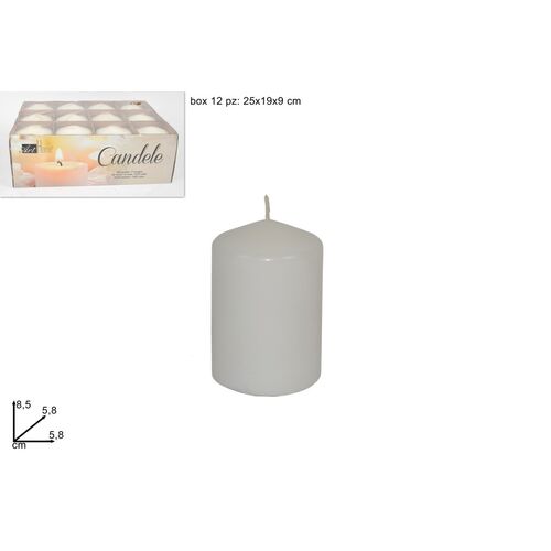 Διακοσμητικό λευκό κερί 5.8x8.5cm