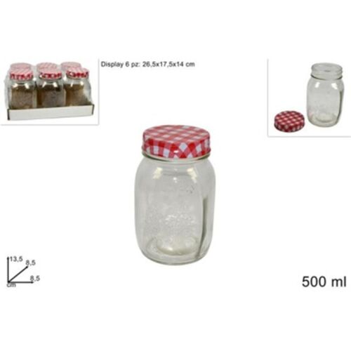 Γυάλινο βάζο τροφίμων με μεταλλικό καπάκι 500ml