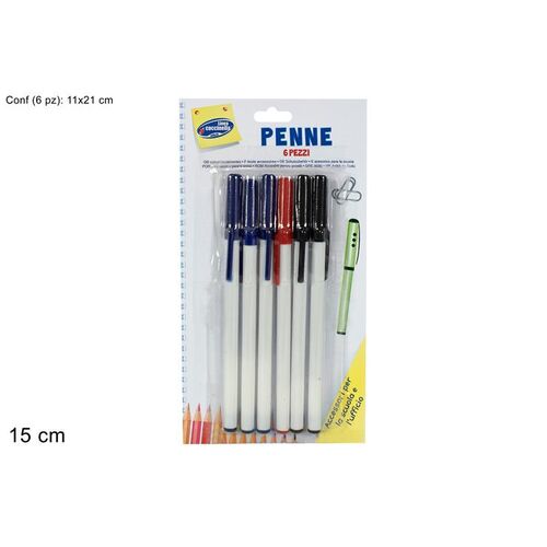 Στυλό σε 3 χρώματα 6pcs 15cm