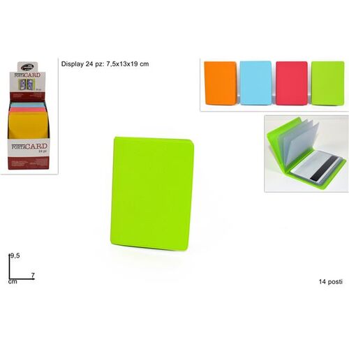 Θήκη για κάρτες με 14 διαφάνειες σε διάφορα χρώματα 7x9.5cm