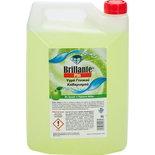 Brillante Plus Υγρό Γενικού καθαρισμού με άρωμα μήλο 4lt