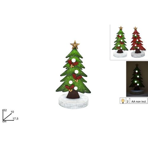Χριστουγεννιάτικο διακοσμητικό δεντράκι με φως 32cm