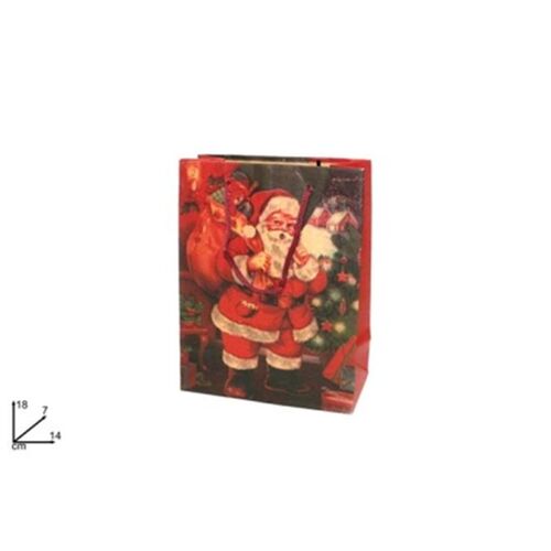 Χριστουγεννιάτικη σακούλα δώρου Άγιος Βασίλης 18x14cm
