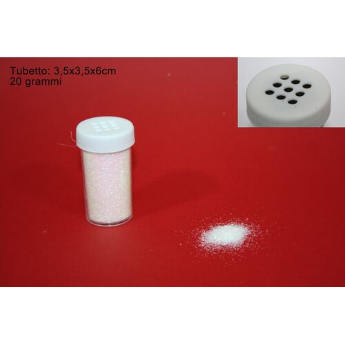 Λευκό glitter για διακόσμηση σε κουτάκι 20gr