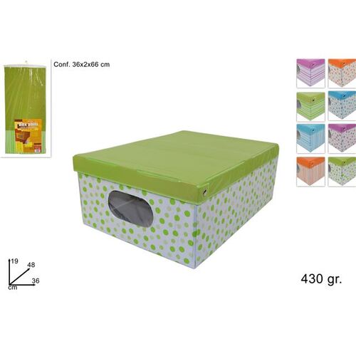 Κουτί πράσινο αποθήκευσης ρούχων με ριγέ σχέδιο 48x36x19 cm