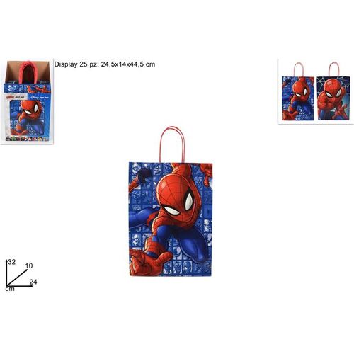 Σακούλα δώρου Disney spiderman με διαστάσεις 24x10x32 cm