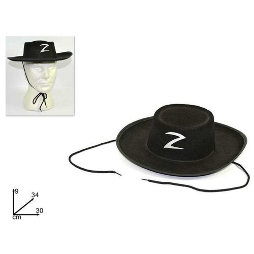 Αποκριάτικο καπέλο Ζορό μαύρο