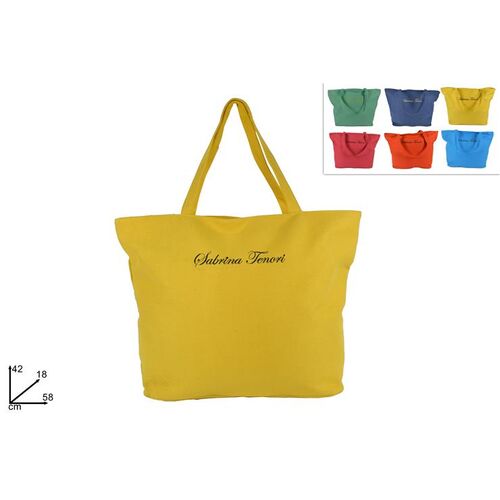 Τσάντα θαλάσσης "Sabrina Tenori" υφασμάτινη κίτρινη