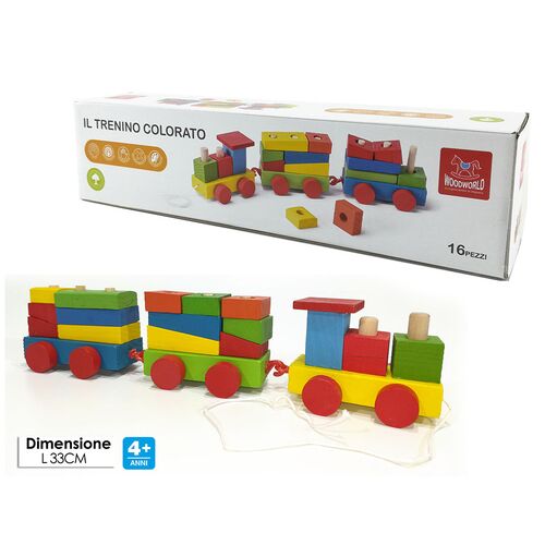 Παιχνίδι τρενάκι ξύλινο χρωματιστό