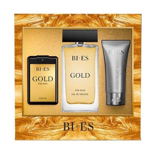 Bi Es Gift Set for men Gold (Eau de Toilette 100ml & Shower Gel 50ml & Perfume 50ml)