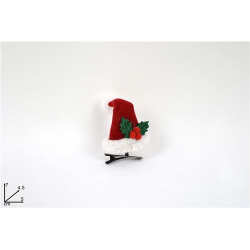 Χριστουγεννιάτικο διακοσμητικό μανταλάκι με σκουφάκι 5x4.5x7cm