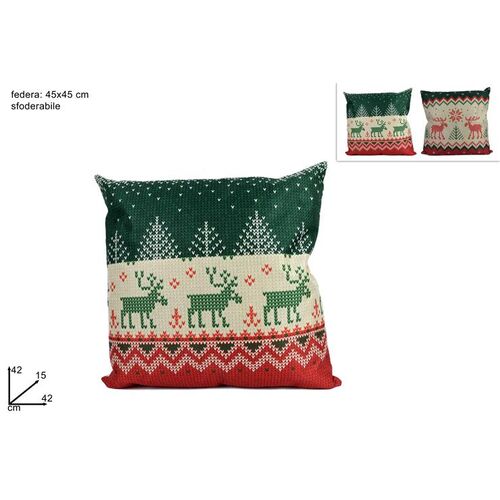 Χριστουγεννιάτικο διακοσμητικό μαξιλάρι MERRY CHRISTMAS σε 2 σχέδια 45x45cm