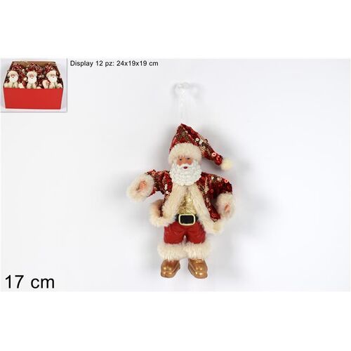 Χριστουγεννιάτικο στολίδι Άγιος Βασίλης με πούλιες 17cm