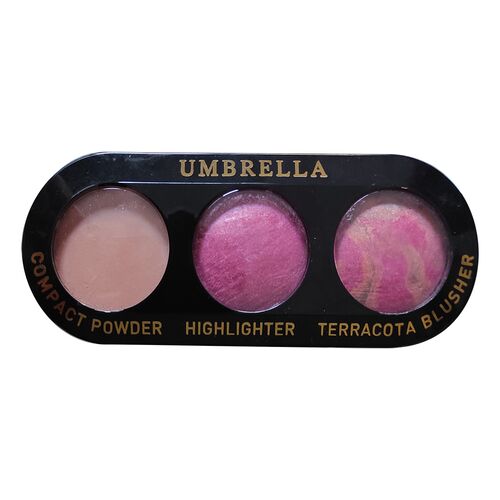 Umbrella Set 3in1 - Compact powder, Highlighter, Terracotta - 04 Fuschia