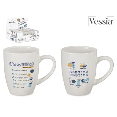 Vessia Πορσελάνινη κούπα "Morning routine" με καπάκι σε 2 σχέδια