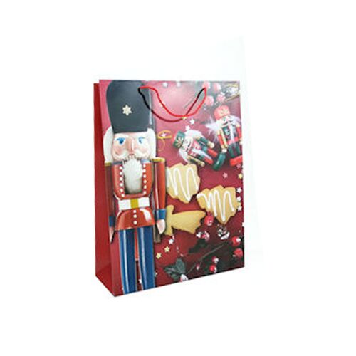 Χριστουγεννιάτικη σακούλα δώρου σε κόκκινη απόχρωση σε 6 σχέδια 26x10x32cm