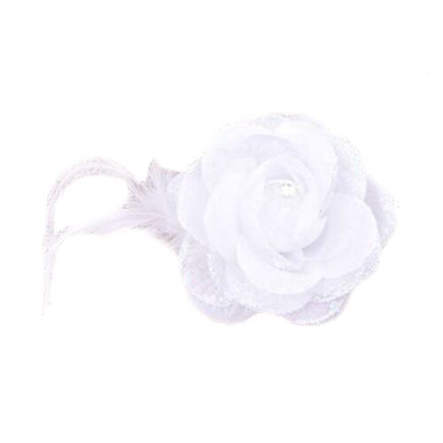 Κλιπ μαλλιών τριαντάφυλλο σε λευκό χρώμα 7.5cm