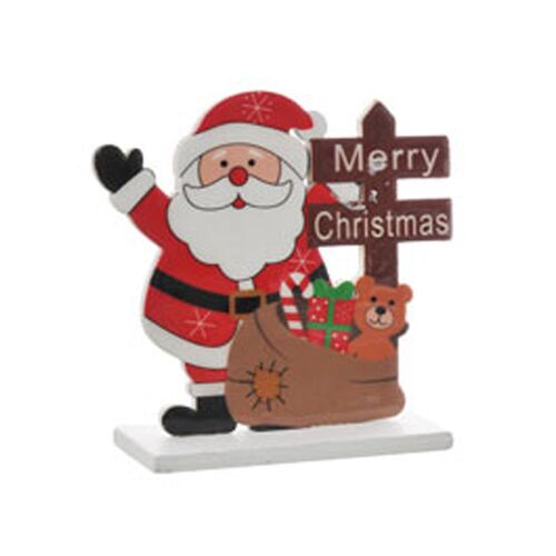 Χριστουγεννιάτικο ξύλινο διακοσμητικό με ταμπέλα "Merry Christmas" 8.5cm