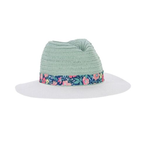 Γυναικείο καπέλο με floral κορδέλα σε φυστικί χρώμα