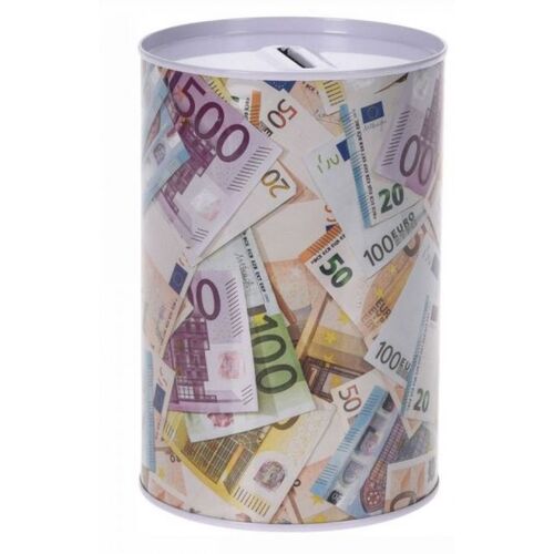 Κουμπαράς με σχέδιο χαρτονομίσματα ευρώ 10x15cm