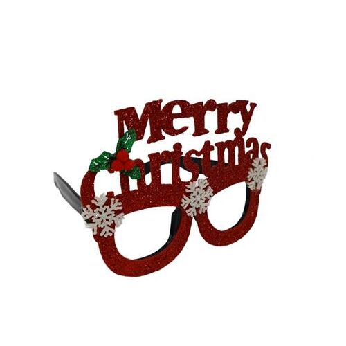 Γυαλιά προσώπου με χριστουγεννιάτικο σχέδιο με γκλίτερ και επιγραφή "Merry Christmas" 11x14x15cm