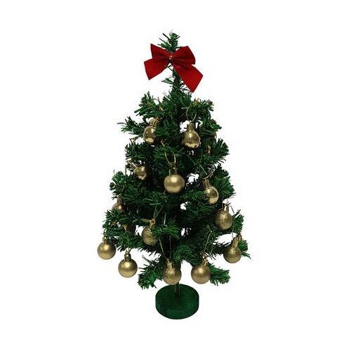 Δέντρο χριστουγεννιάτικο με 24 μπάλες με διάμετρο 3cm σε χρυσό χρώμα σε διάφανο κουτί