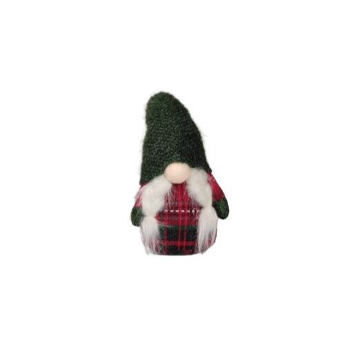 Νάνος χριστουγεννιάτικος άντρας-γυναίκα ντυμένος με σκωτσέζικο σκουφί με ύψος 41cm σε 2 χρώματα