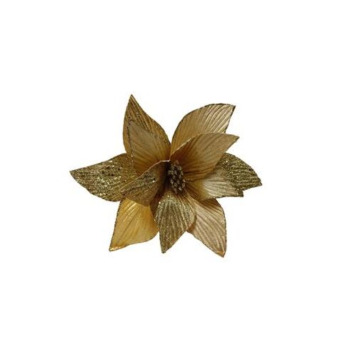 Λουλούδι με μίσχο με γκλίτερ σε χρυσό χρώμα με διάμετρο 25cm