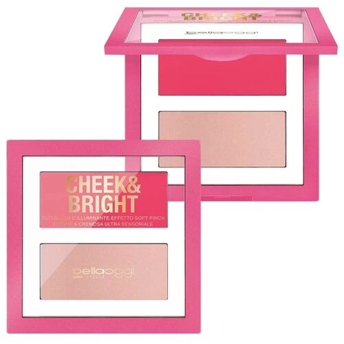 Bella oggi Cheek & Bright palette Blush & Highlight in Crema