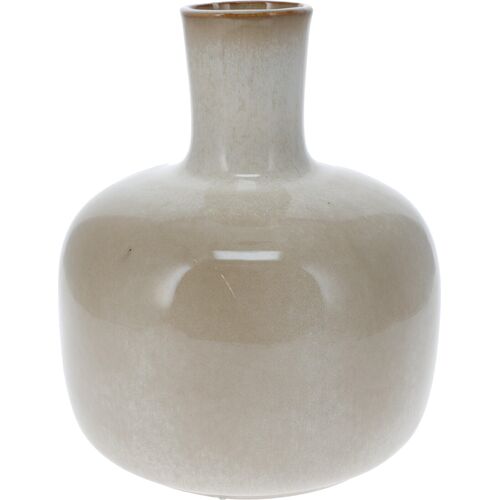 Βάζο από πορσελάνη σε σχήμα μπουκαλιού σε λευκό χρώμα 17.5x17.5x19.5cm