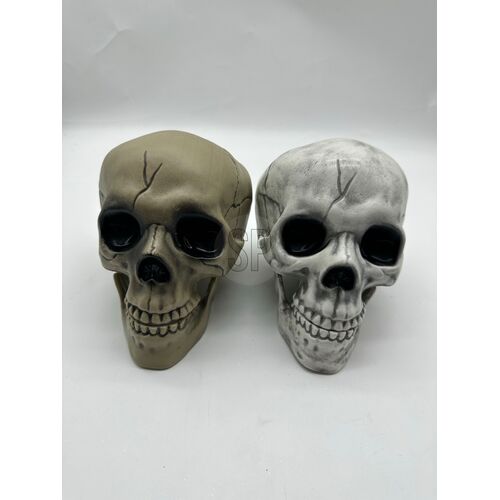 Διακοσμητικό Halloween νεκροκεφαλή σε λευκό χρώμα 10x15x14cm