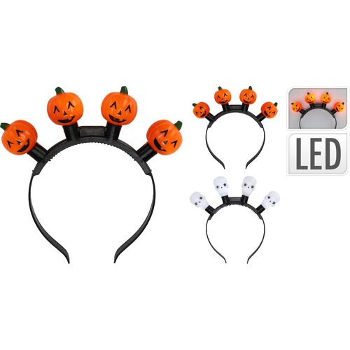 Αποκριάτικη στέκα μαλλιών Halloween με φως LED με κολοκυθες σε πορτοκαλί χρώμα