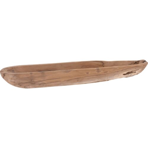 Μπωλ σε οβάλ σχήμα από ξύλο teak 70x12x7cm