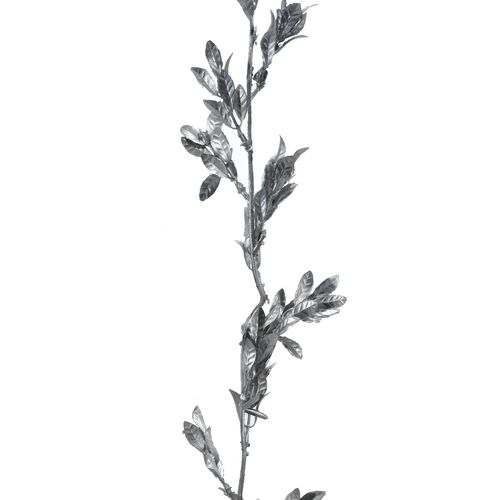 Χριστουγεννιάτικη διακοσμητική γιρλάντα με φύλλα σε ασημί χρώμα 170cm