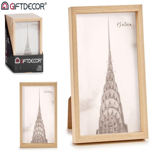 Κορνίζα πλαστική με διαστάσεις 15x20cm σε φυσικό χρώμα