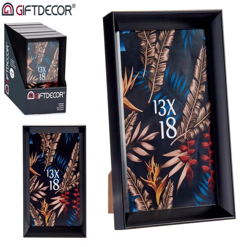 Κορνίζα πλαστική με διαστάσεις 13x18cm σε μαύρο χρώμα